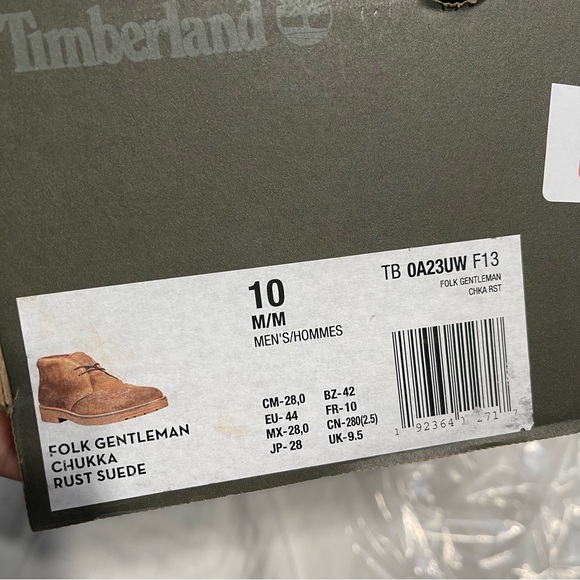 Timberland Men’s Folk Gentleman Chukka Rust Suede Lace Up Ankle Boots - Picture 3 of 9